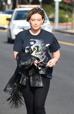 HILARY DUFF Leaves a Salon in Los Angeles 10/19/2017