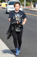 HILARY DUFF Leaves a Salon in Los Angeles 10/19/2017