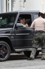 HILARY DUFF Receives a Parking Ticket Out in Los Angeles 10/30/2017