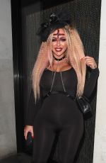 HOLLY HAGAN Out for Halloween Party in London 10/26/2017