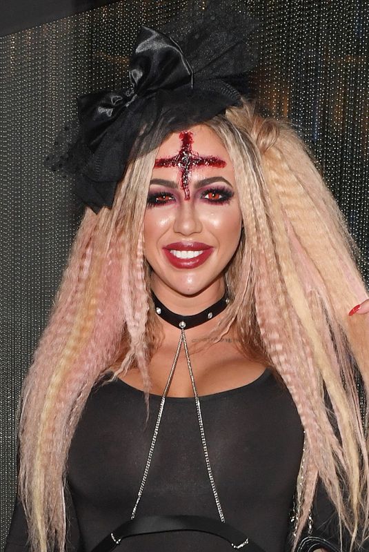 HOLLY HAGAN Out for Halloween Party in London 10/26/2017