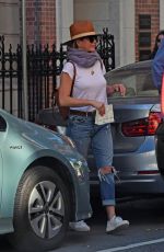 JENNIFER ANISTON in Ripped Jeans Out in New York 10/02/2017