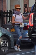 JENNIFER ANISTON in Ripped Jeans Out in New York 10/02/2017
