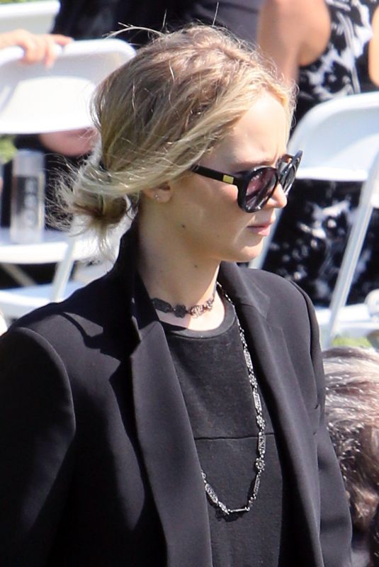 JENNIFER LAWRENCE at Anton Yelchin Life Celebration and Statue Unveiling in Hollywood 10/08/2017