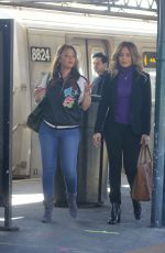 JENNIFER LOPEZ and LEAH REMINI on the Set of Second Act in New York 10/27/2017