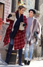 JENNIFER LOPEZ and VANESSA HUDGENS on the Set of Second Act in New York 10/27/2017