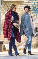 JENNIFER LOPEZ and VANESSA HUDGENS on the Set of Second Act in New York 10/27/2017
