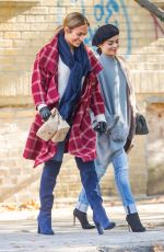 JENNIFER LOPEZ and VANESSA HUDGENS on the Set of Second Act in New York 10/27/2017