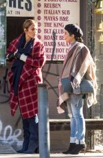 JENNIFER LOPEZ and VANESSA HUDGENS on the Set of Second Act in New York 10/27/2017