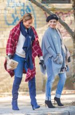 JENNIFER LOPEZ and VANESSA HUDGENS on the Set of Second Act in New York 10/27/2017