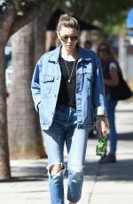JESSICA BIEL in Ripped Denim Out in Los Angeles 10/21/2017