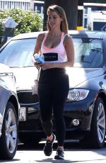 JESSICA LOWNDES in Tights Leaves Yoga Class in Los Angeles 10/26/2017