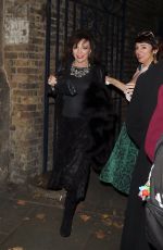 JOAN COLLINS Leaves Garrick Theatre in London 10/27/2017