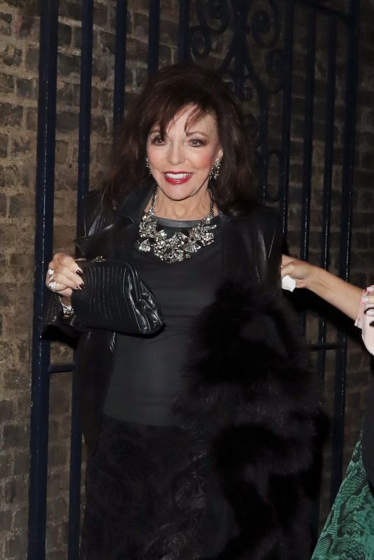 JOAN COLLINS Leaves Garrick Theatre in London 10/27/2017