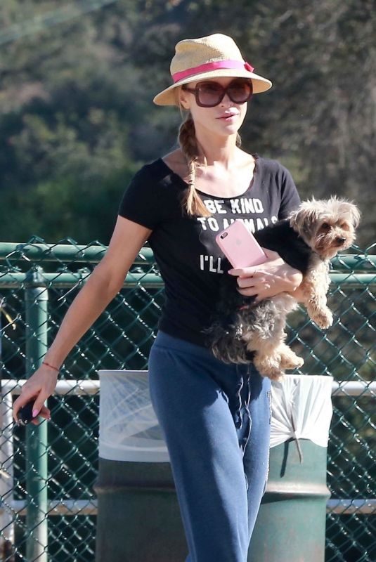 JOANNA KRUPA Out with Her Dogs at a Park in Los Angeles 10/08/2017
