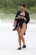 KARRUECHE TRAN in Swimsuit on the Beach in Miami 10/18/2017