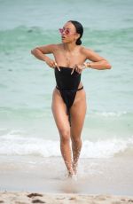 KARRUECHE TRAN in Swimsuit on the Beach in Miami 10/18/2017