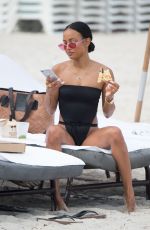 KARRUECHE TRAN in Swimsuit on the Beach in Miami 10/18/2017