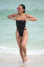 KARRUECHE TRAN in Swimsuit on the Beach in Miami 10/18/2017
