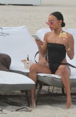 KARRUECHE TRAN in Swimsuit on the Beach in Miami 10/18/2017