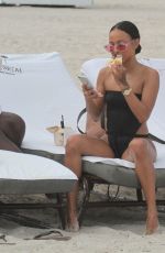 KARRUECHE TRAN in Swimsuit on the Beach in Miami 10/18/2017
