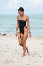 KARRUECHE TRAN in Swimsuit on the Beach in Miami 10/18/2017
