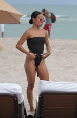 KARRUECHE TRAN in Swimsuit on the Beach in Miami 10/18/2017