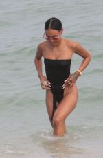 KARRUECHE TRAN in Swimsuit on the Beach in Miami 10/18/2017