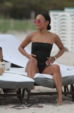 KARRUECHE TRAN in Swimsuit on the Beach in Miami 10/18/2017