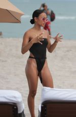 KARRUECHE TRAN in Swimsuit on the Beach in Miami 10/18/2017