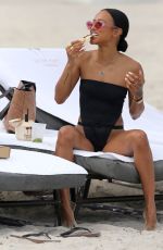 KARRUECHE TRAN in Swimsuit on the Beach in Miami 10/18/2017