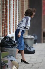 KATE BECKINSALE Filming a Scene for Farming in London 10/12/2017