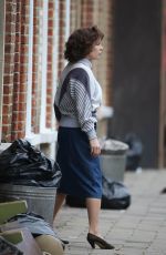 KATE BECKINSALE Filming a Scene for Farming in London 10/12/2017