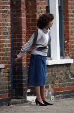 KATE BECKINSALE Filming a Scene for Farming in London 10/12/2017