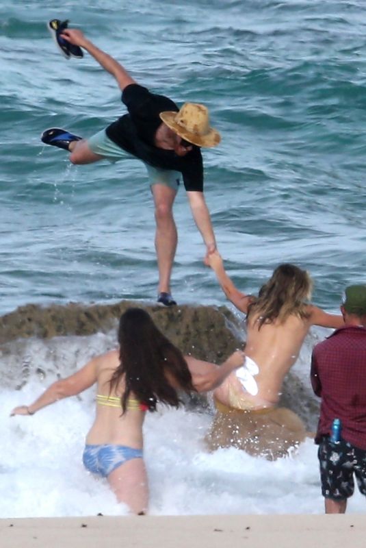 KATE UPTON Falls off Rock on the Set of SI 2018 Swimsuit Issue in Aruba 10/11/2017