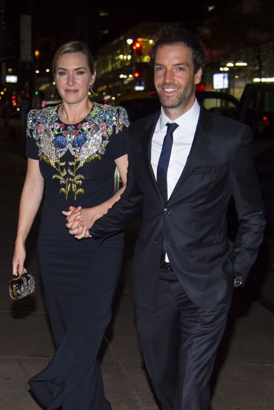 KATE WINSLET and Ned Rocknroll Out in New York 10/14/2017
