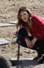 KATHARINE MCPHEE on the Set of Scorpion in Los Angeles 10/23/2017