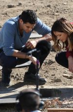 KATHARINE MCPHEE on the Set of Scorpion in Los Angeles 10/23/2017