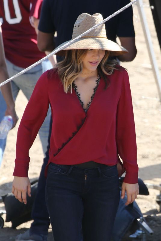 KATHARINE MCPHEE on the Set of Scorpion in Los Angeles 10/23/2017
