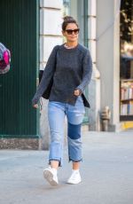 KATIE HOLMES Out and About in New York 10/04/2017