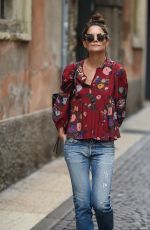 KATIE HOLMES Out and About in Verona 10/07/2017