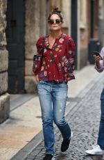 KATIE HOLMES Out and About in Verona 10/07/2017