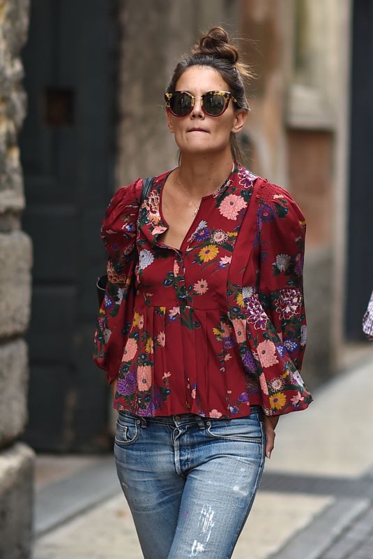 KATIE HOLMES Out and About in Verona 10/07/2017