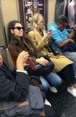 KATIE HOLMES Rides a R Train in New York 10/13/2017