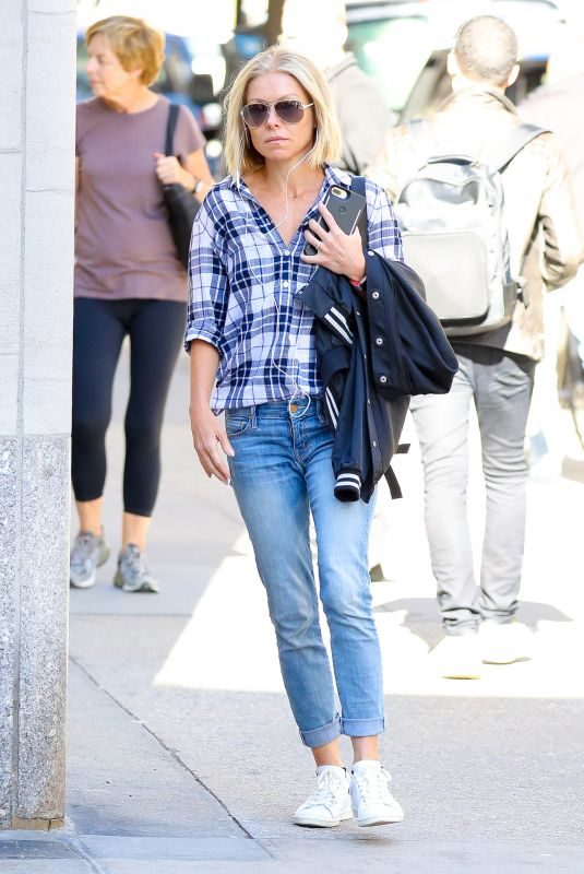 KELLY RIPA in Jeans Out in New York 10/20/2017
