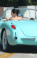 KENDALL JENNER Drives Her Vintage Chevrolet in Beverly Hills 10/08/2017