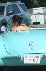 KENDALL JENNER Drives Her Vintage Chevrolet in Beverly Hills 10/08/2017