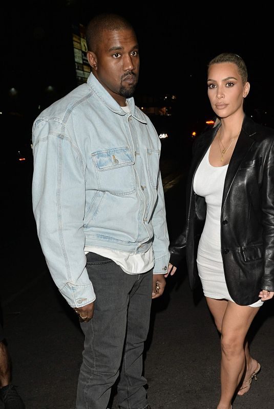 KIM KARDASHIAN and Kanye West Arrives at Kim 37th Birthday Dinner in Los Feliz 10/26/2017