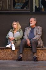 KRISTEN BELL and Kelsey Grammer on the Set of Like Father in New York 10/02/2017