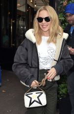 KYLIE MINOGUE at Cafe De Flore in Paris 10/02/2017
